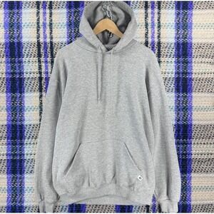 Russell Athletic Dri-Power Hoodie Mens Large Heather Gray Vtg Sweatshirt Blank